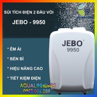 Máy sủi oxy tích điện 2 vòi jebo 9950