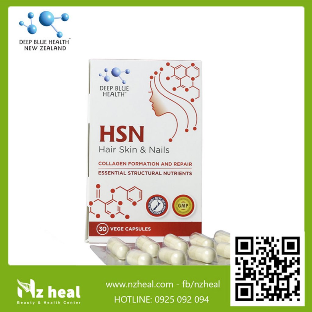 Viên uống HSN Deep Blue Health dưỡng ẩm sáng da dưỡng tóc móng