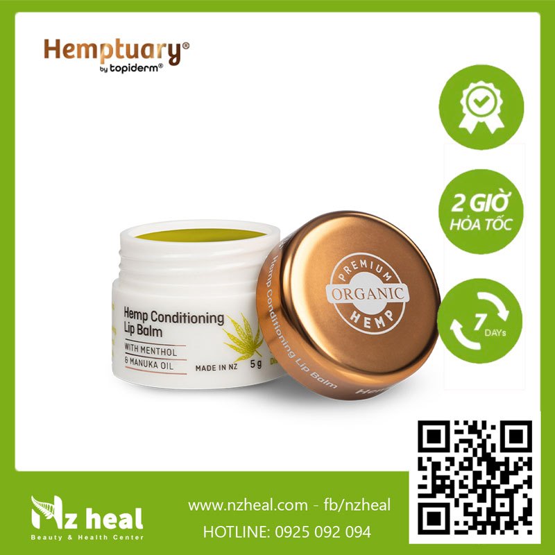 Son dưỡng hữu cơ giảm chàm môi, nứt nẻ môi He.mptuary Conditioning He.mp Lip Balm 5g