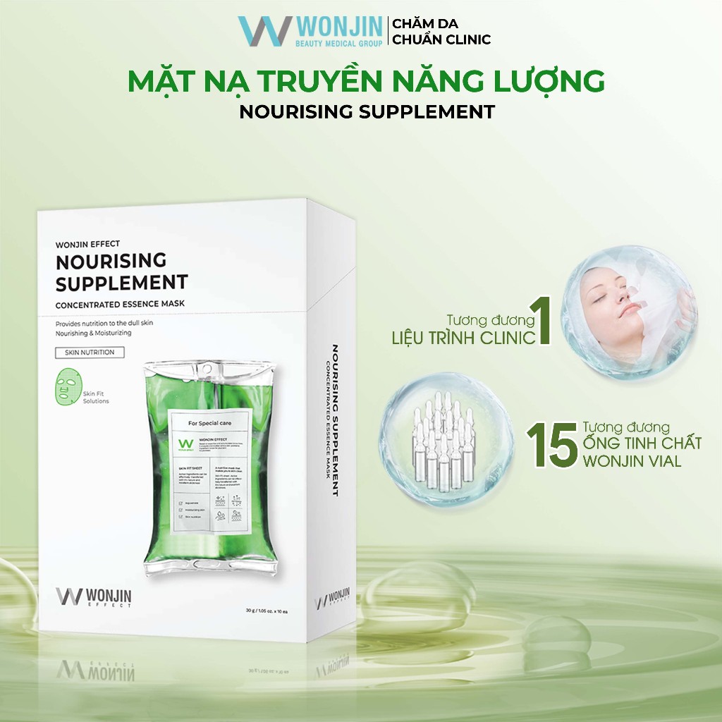 Combo 10 Mặt Nạ Truyền Năng Lượng Phục Hồi Chuyên Sâu WonJin Effect Nourising Supplement Mask 30g