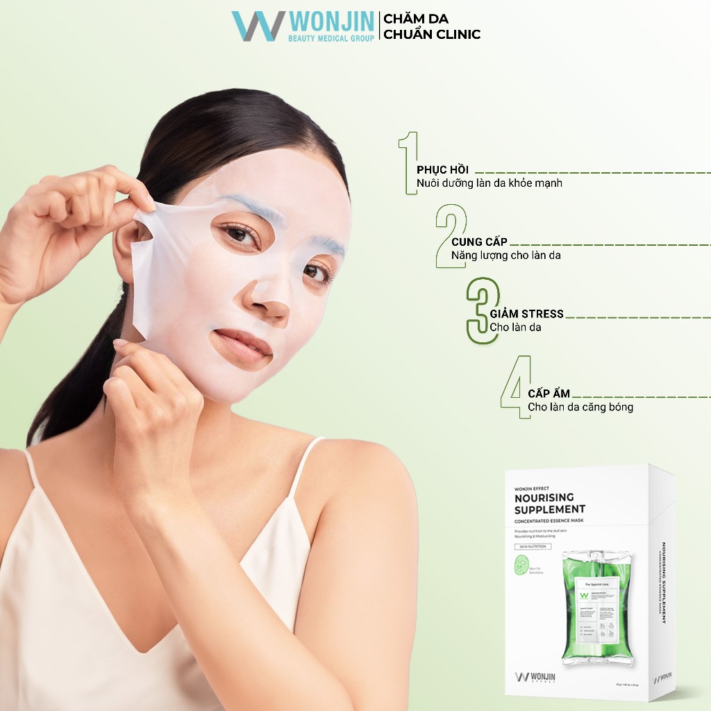 Combo 10 Mặt Nạ Truyền Năng Lượng Phục Hồi Chuyên Sâu WonJin Effect Nourising Supplement Mask 30g