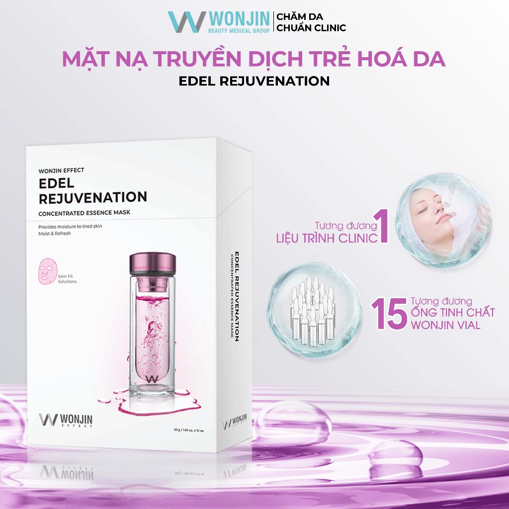 Combo 10 Mặt Nạ Truyền Dịch Nâng Cơ Trẻ Hóa Da WonJin Effect Edel Rejuvenation Mask 30g