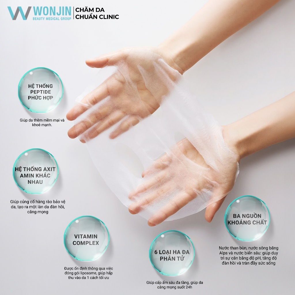 Combo 10 Mặt Nạ Truyền Dịch Nâng Cơ Trẻ Hóa Da WonJin Effect Edel Rejuvenation Mask 30g