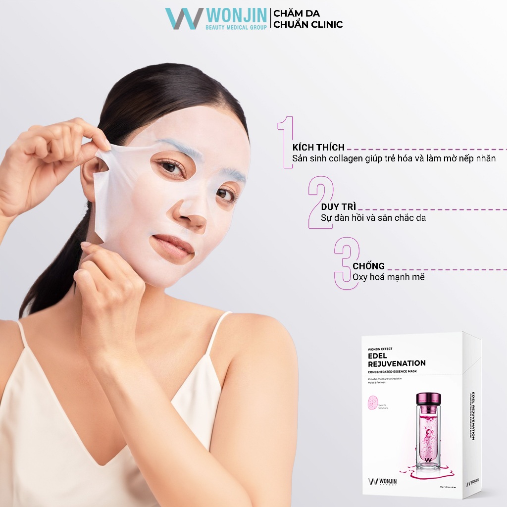 Combo 10 Mặt Nạ Truyền Dịch Nâng Cơ Trẻ Hóa Da WonJin Effect Edel Rejuvenation Mask 30g