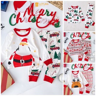  Bộ Thu Đông Họa Tiết Noel LOTUKA Cho Bé Bộ Dài Tay Cho Bé Trai Bé Gái Quần Áo Trẻ Em Size 0-3tuổi 