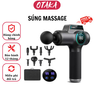 Máy Massage Cầm tay Cao Cấp 8 đầu 99 cấp độ Chính hãng OTAKA, Máy Mát xa gun Giãn cơ Đấm lưng Cổ Vai Gáy toàn thân