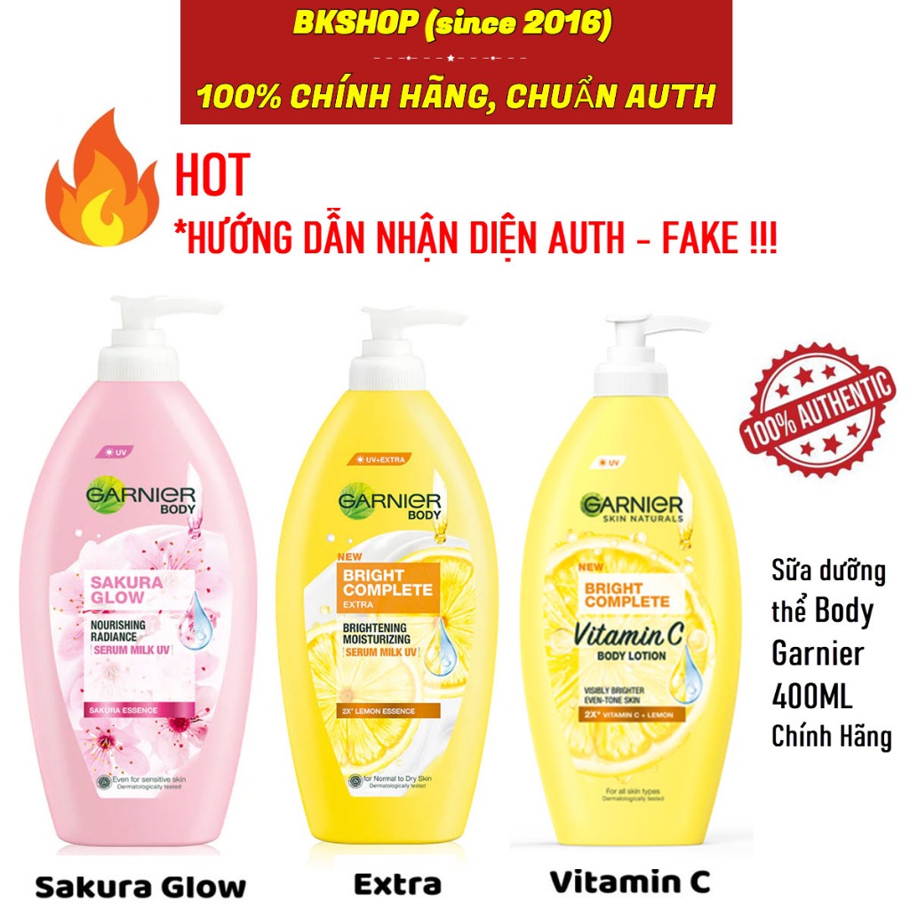 [Thái Lan] Sữa dưỡng thể Garnier Body Bright Extra lotion cấp ẩm dưỡng trắng da chuyên sâu 400ml