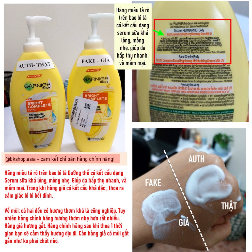 Sữa dưỡng thể Garnier Body Bright Extra lotion cấp ẩm dưỡng trắng da chuyên sâu 400ml