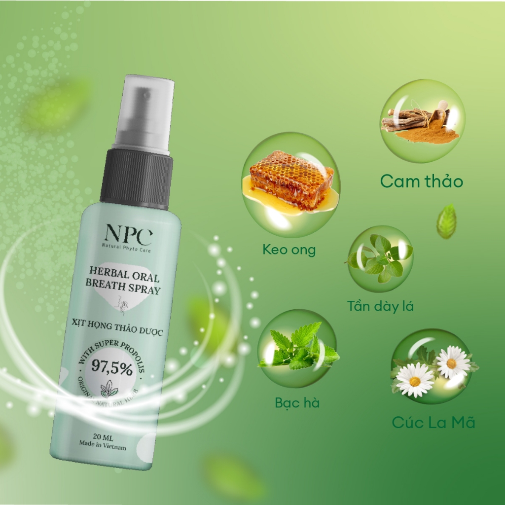 Xịt họng thơm miệng NPC chai 30ml giảm đau nhanh, ngừa viêm họng - NPC PHAR