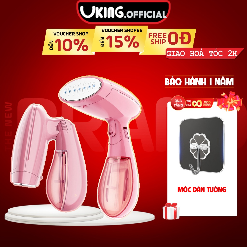 Bàn là hơi nước VKING cầm tay công suất 1500W kiểu dáng mới nhỏ gọn tiện lợi ủi bay mọi vết nhăn trên quần áo