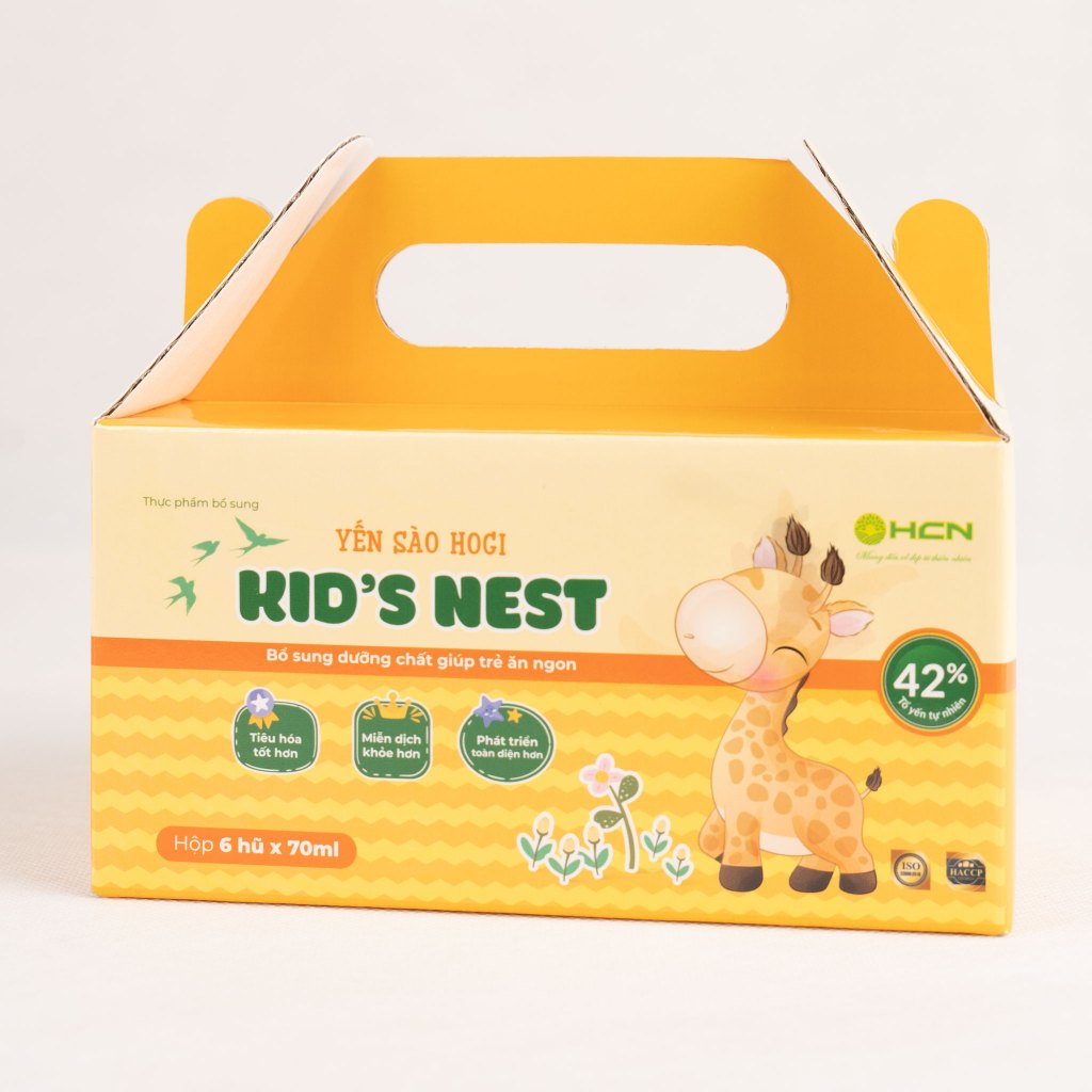 1 Thùng 10 Hộp 60 Hũ Yến Sào Kid's Nest Giúp Trẻ Ăn Ngon Ngủ Ngon Tăng Sức Đề Kháng Hộp 6 Hũ x 60ml
