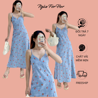 LEMON MAXI- Đầm Maxi Hai Dây Linen, Đầm Dài Hai Dây Tôn Dáng