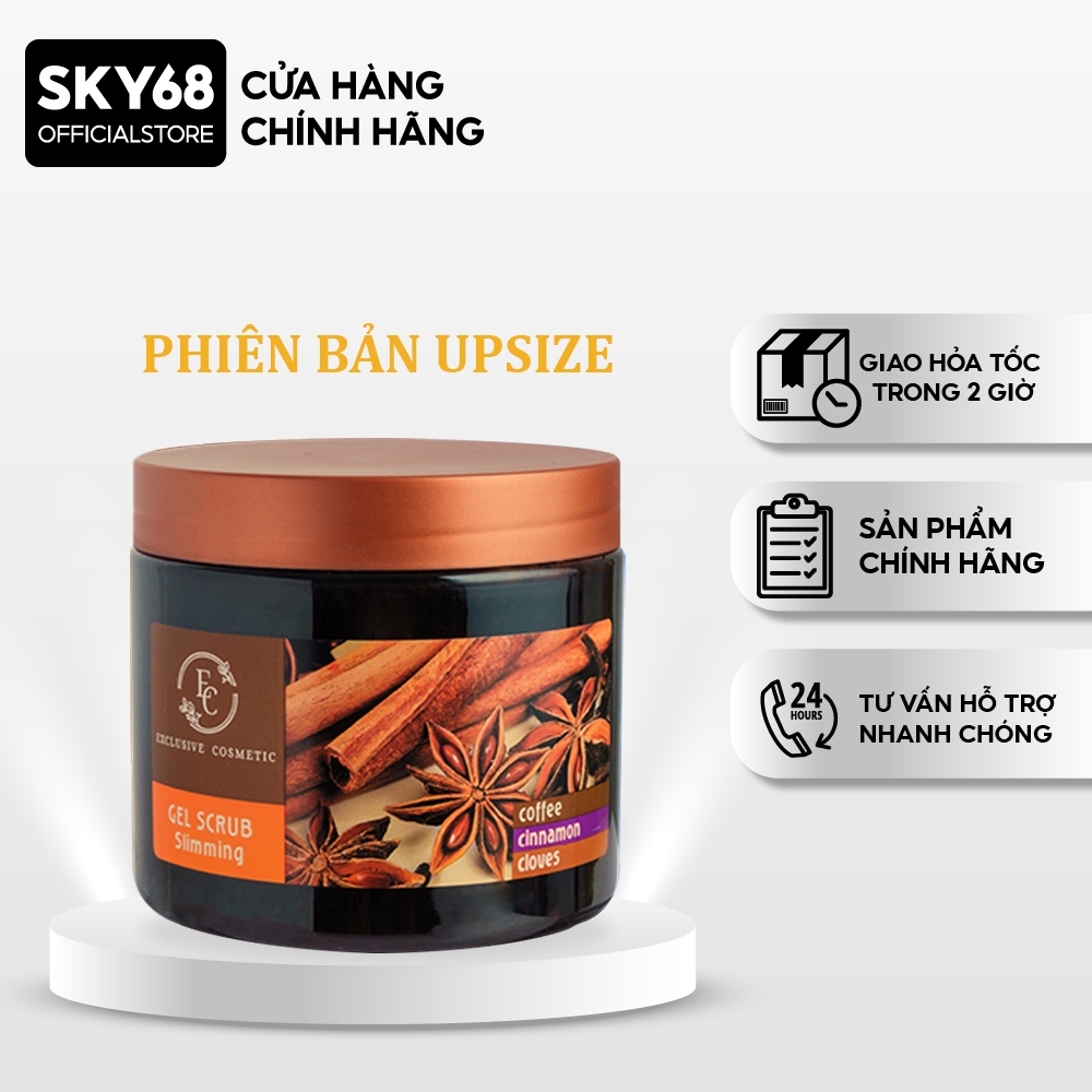 Tẩy Tế Bào Chết Cơ Thể Quế Hồi & Cà Phê EXCLUSIVE COSMETIC Gel Scrub Slimming 500g
