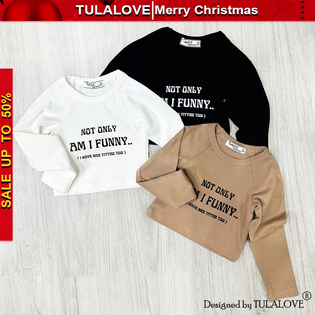 Áo Croptop Dài Tay Hình In Cho Bé Gái Cực Sành Điệu TULALOVE