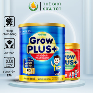 Sữa Grow plus Nutifood Sữa công thức xanh Lon 900g và 1,5kg, dinh dưỡng giúp bé phát triển toàn diện