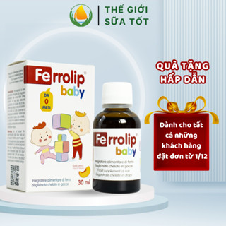 Sắt Ferrolip Baby CHÍNH HÃNG Thực phẩm bổ sung sắt dạng siro vị đào thơm