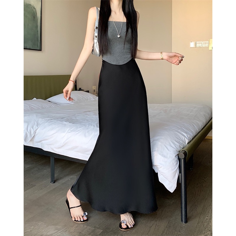 Chân váy lụa dài YUNA dáng đuôi cá Hàn Quốc CV003