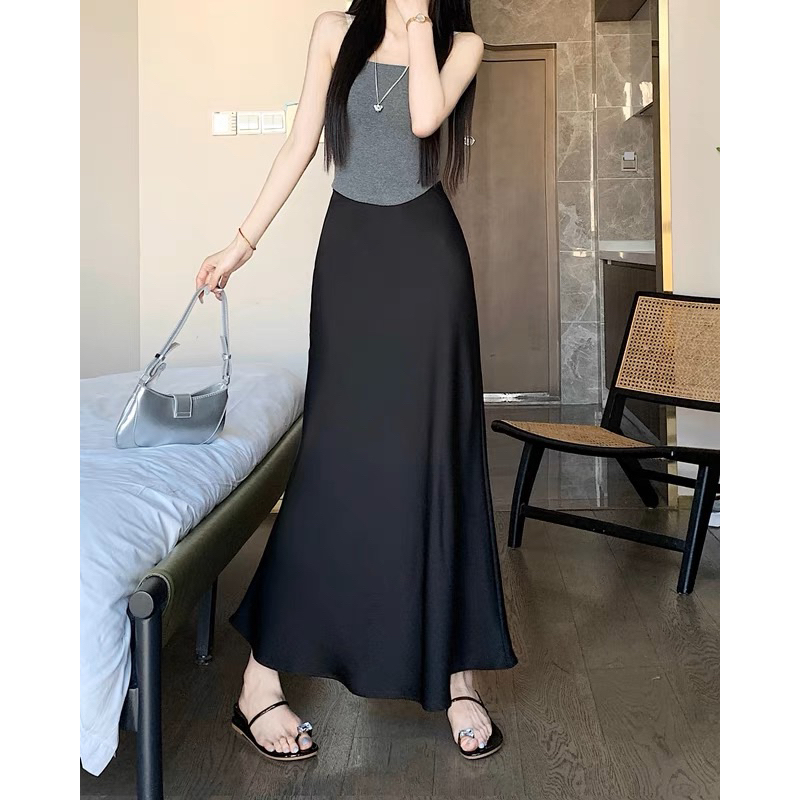 Chân váy lụa dài YUNA dáng đuôi cá Hàn Quốc CV003