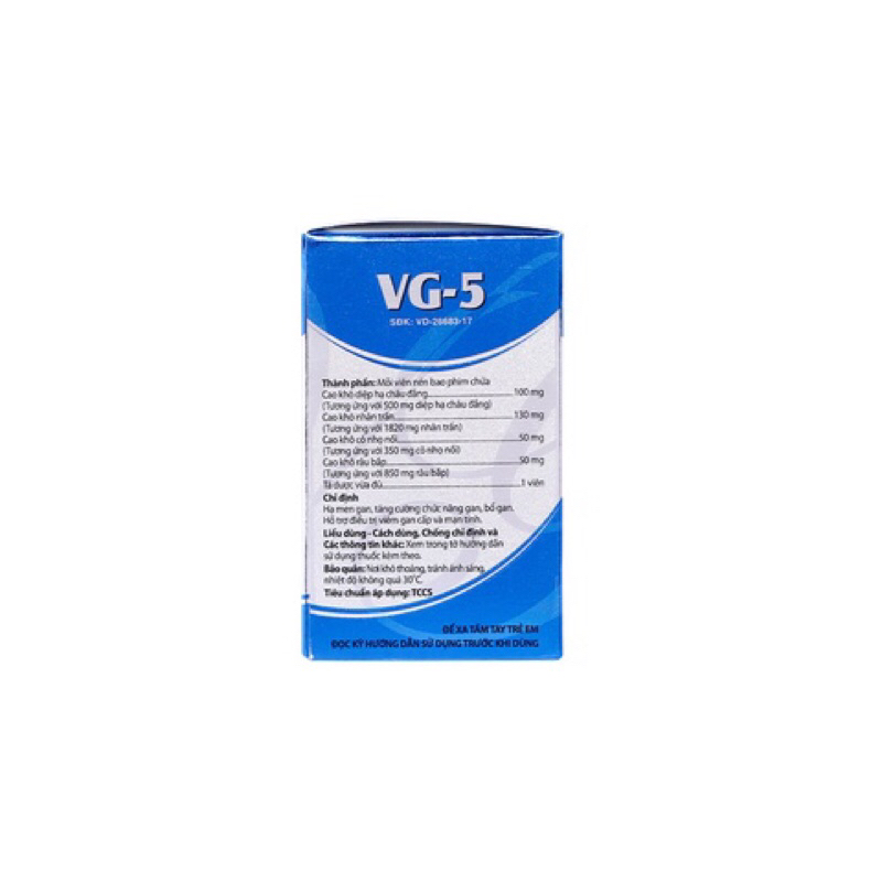 VG-5 hạ men gan, tăng cường chức năng gan, bổ gan lọ 40 viên