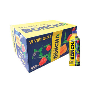Thùng trà mật ong Boncha vị việt quất 24 chai 450ml