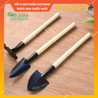 Combo bộ 3 dụng cụ làm vườn mini - Xẻng xúc và cào