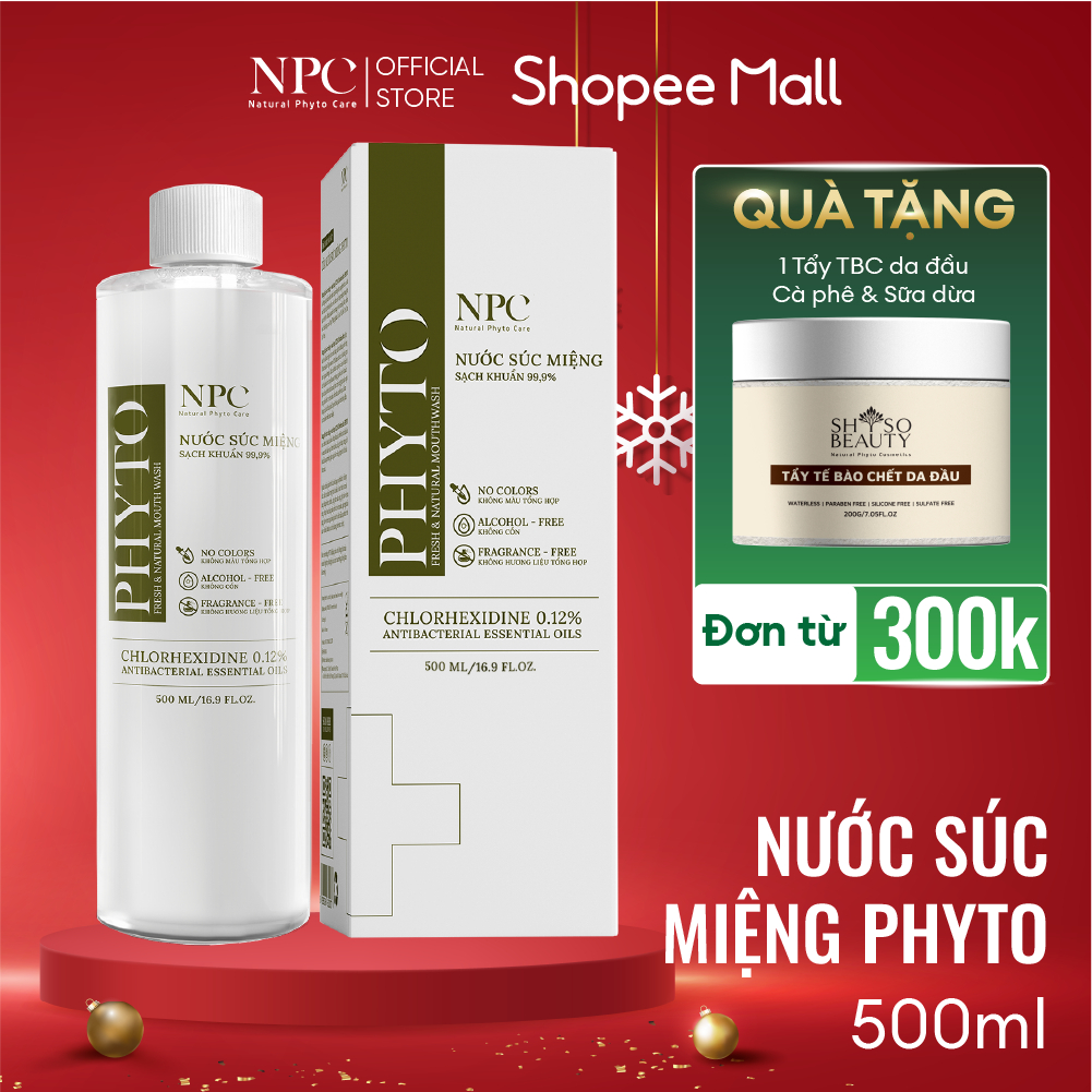 Nước súc miệng tinh dầu thiên nhiên Phyto chai 500ml - NPC PHAR