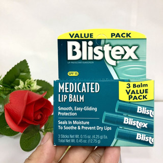 Son dưỡng môi chống nắng Blistex Medicated SPF 15, vị the mát [ Date 2026]