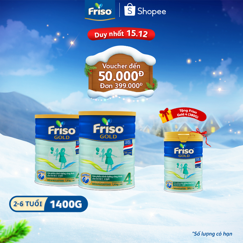  Combo 2 Sữa Bột Friso Gold 4 1400g