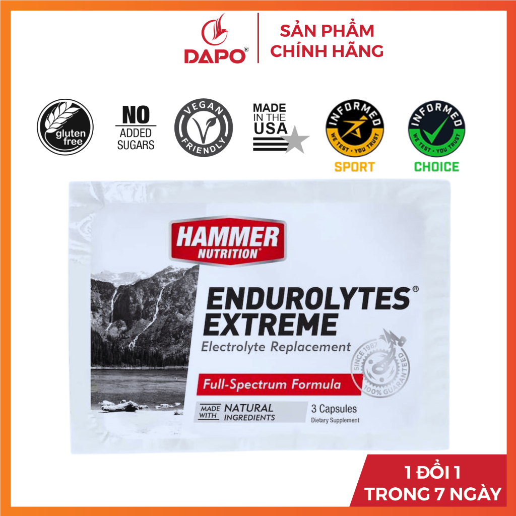 Gói 3 viên muối điện giải Hammer Nutrition Endurolytes Extreme
