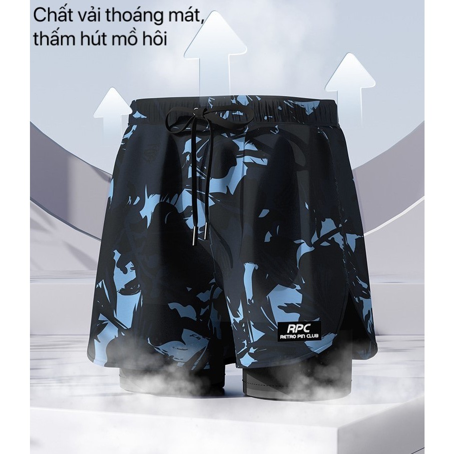 Quần bơi nam 2 lớp, Quần thể thao chống lộ ống suông YUKE, Đã kiểm định chất lượng | BigBuy360 - bigbuy360.vn