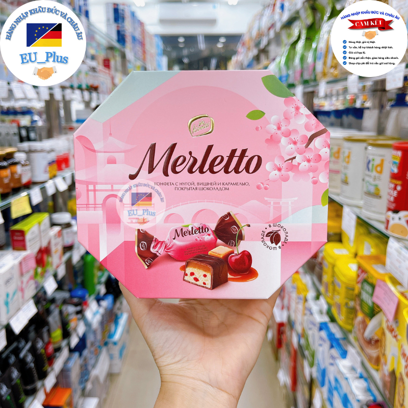 Kẹo socola Merletto 150g sô cô la màu hồng của Nga