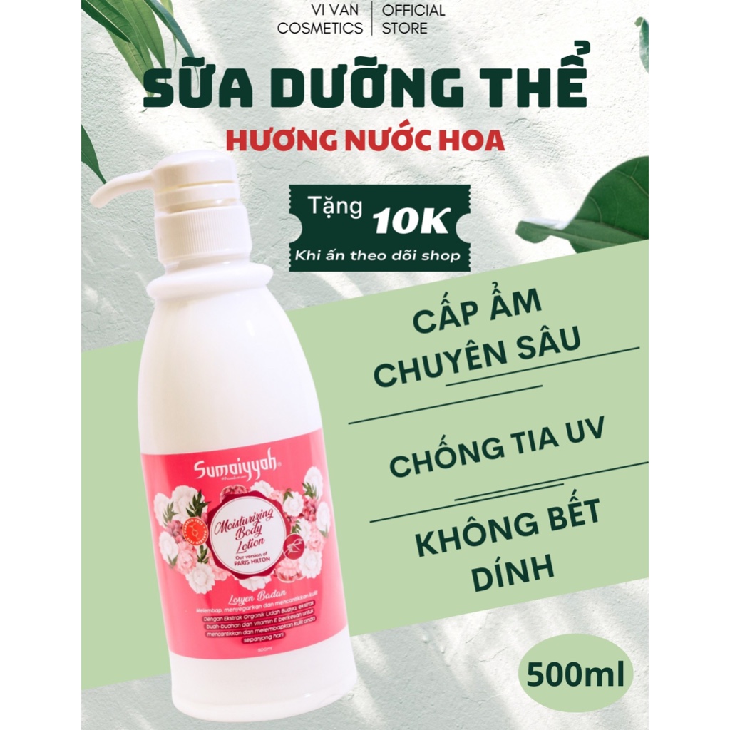 Sữa Dưỡng Thể Hương Nước Hoa PARISHILTON MOISTURIZING BODY LOTION SUMAIYYAH 500ML I Lotion Cấp Ẩm, Chống Lão Hoá