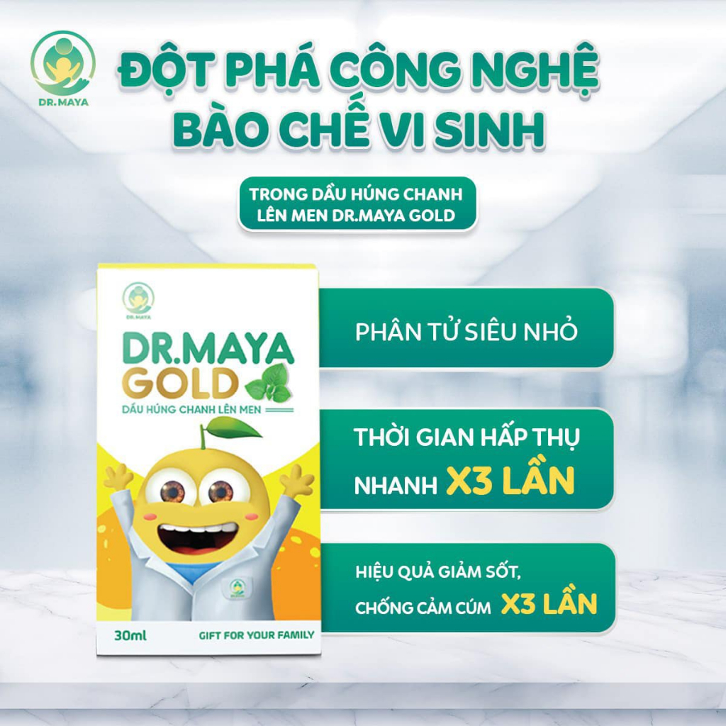 Dầu húng chanh Minion Gold chính hãng Dr.Maya hỗ trợ bé giảm ho, tiêu đờm, tăng đề kháng