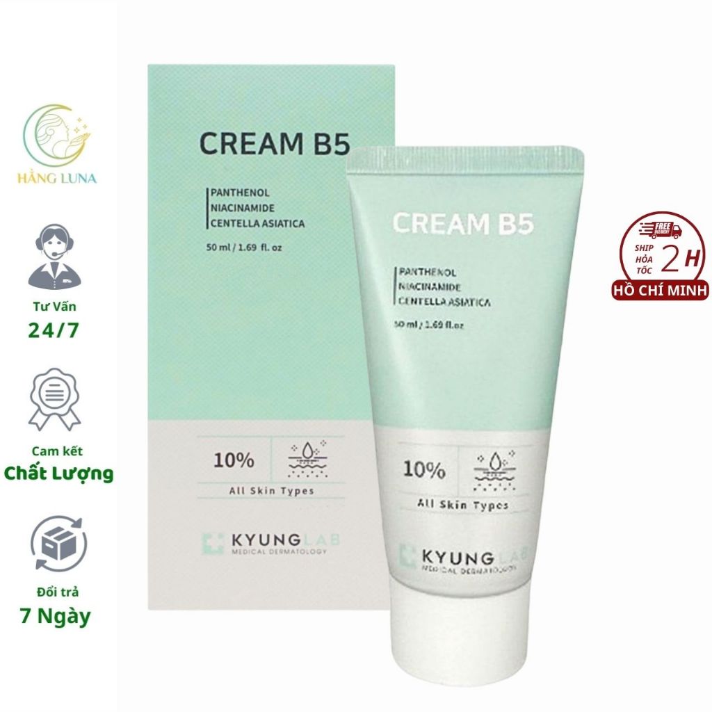 Kem dưỡng B5 phục hồi da sau mụn Cream B5 KyungLab 50ml hàn Quốc Hỗ trợ cấp ẩm giúp làm dịu da mặt