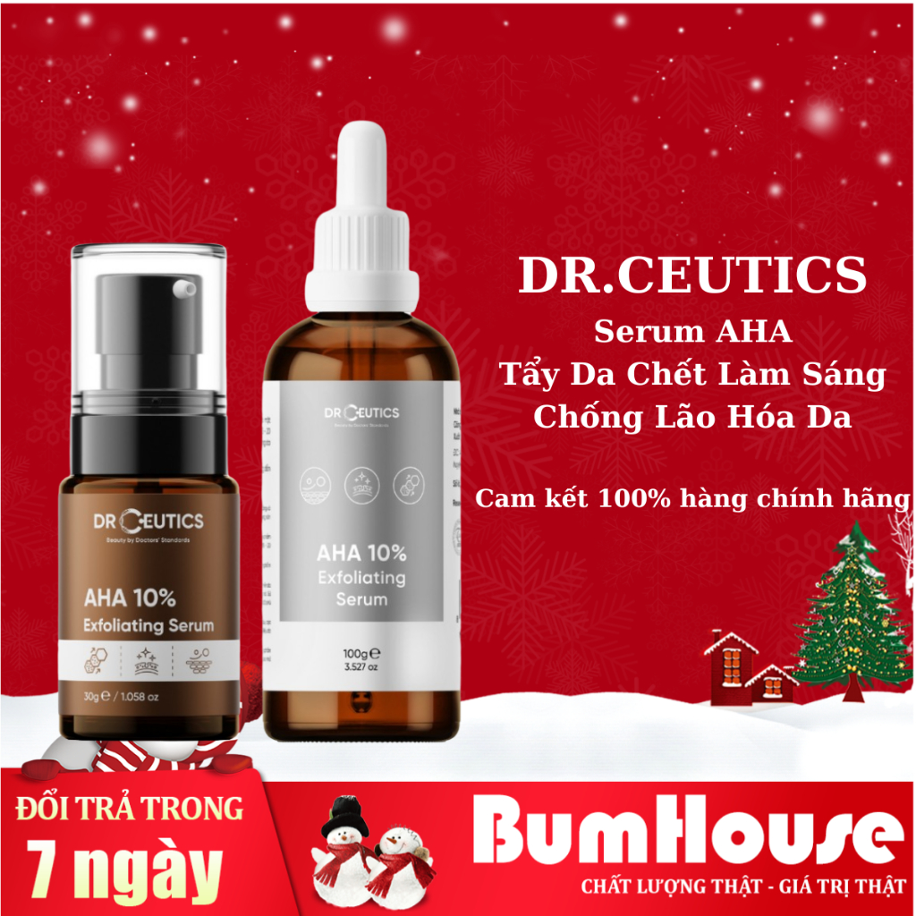 Serum 10% AHA DrCeutics Tẩy Da Chết Làm Sáng Và Giảm Lão Hóa Da 30G
