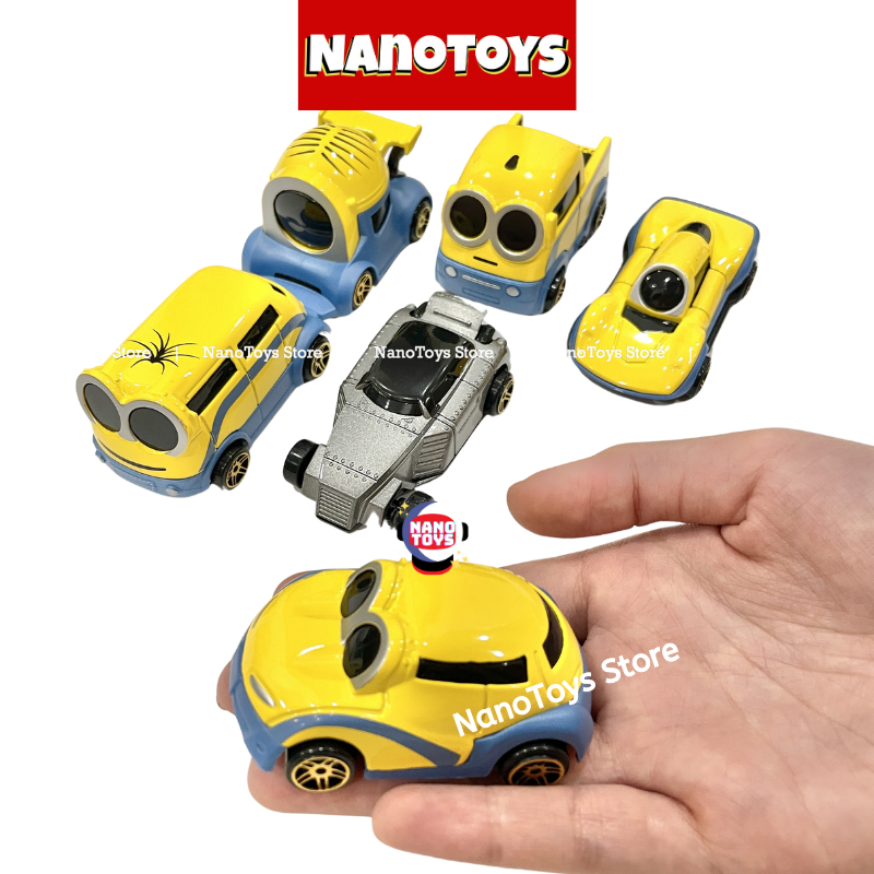 Đồ chơi set 6, 12 xe ô tô Minion bằng sắt - NANOTOYS STORE