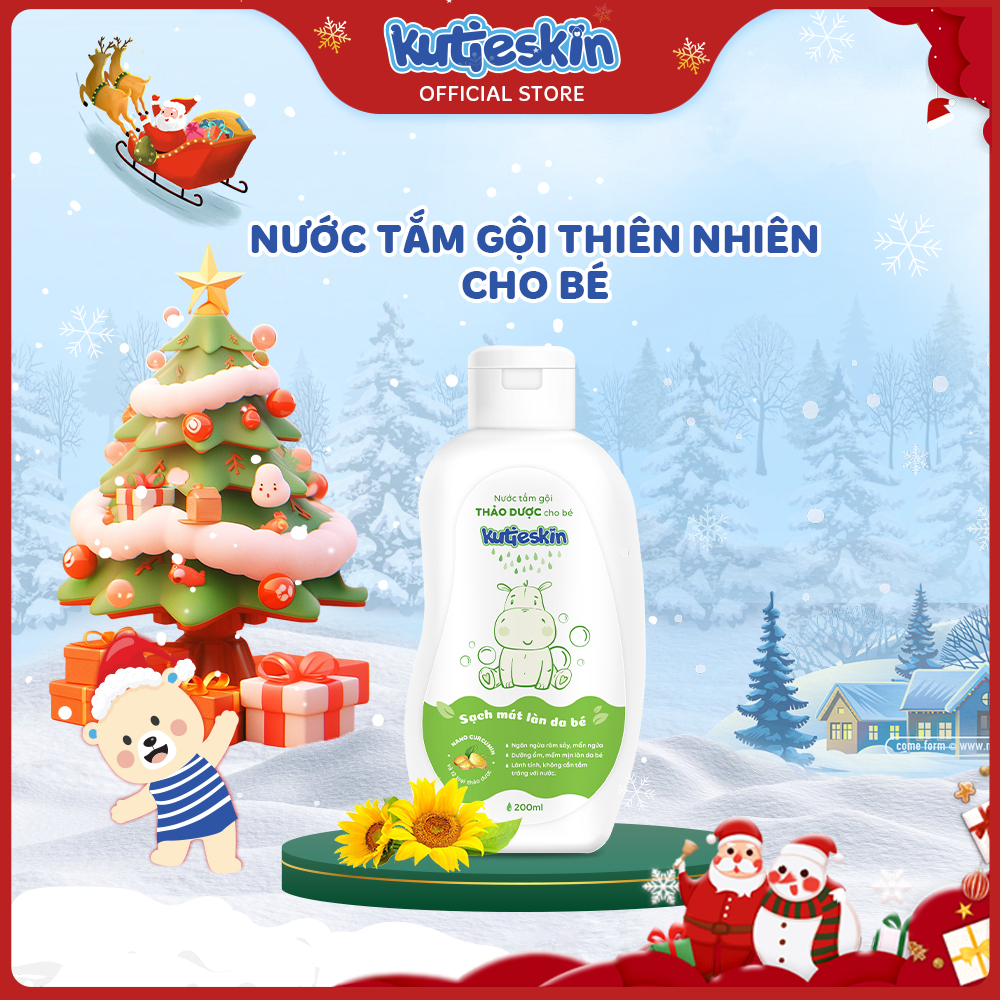 Nước tắm gội thảo dược cho bé Kutieskin 200ml