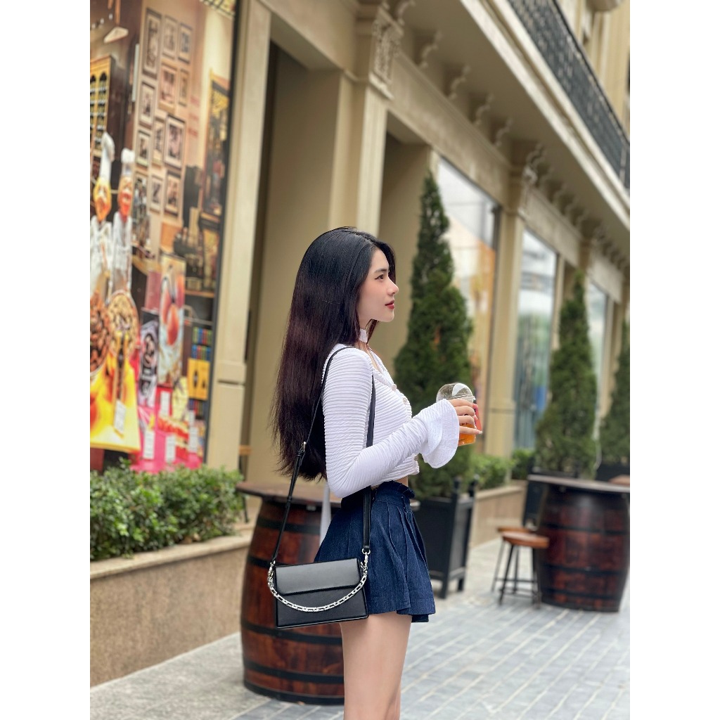 Túi Xách Nữ Brielle Đeo Chéo Dáng Hộp Quai Xích HAPAS - TDC230829