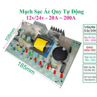 Mạch Sạc 10A dùng cho Acquy 20A ~ 200A tự động 12V/24V - linh kiện điện tử QUỲNH DIỄN