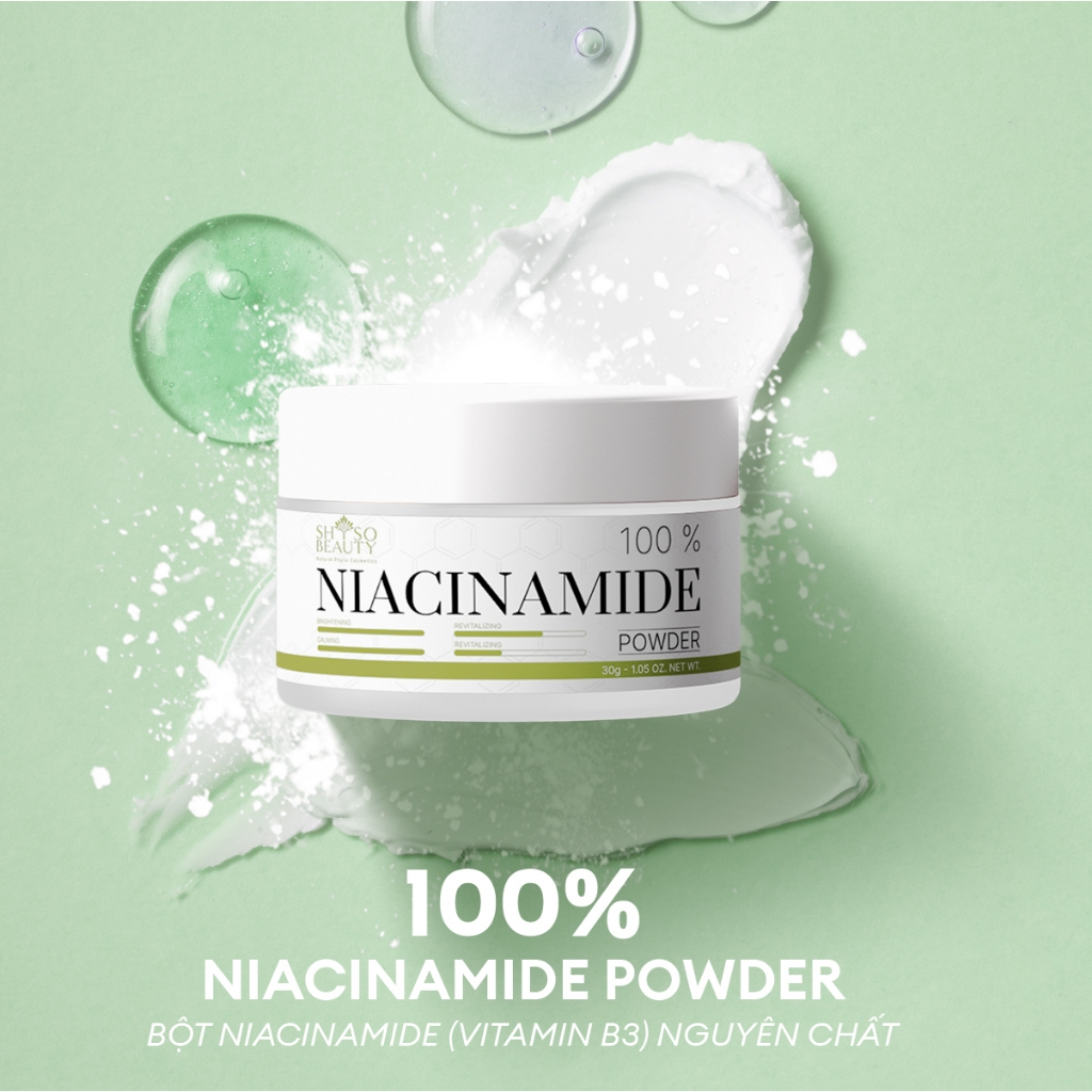 Bột dưỡng da niacinamide sáng da mờ thâm SHSO BEAUTY 100% niacinamide power 30gr - NPC PHAR