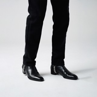 Giày Boots Nam TARMOR Màu Đen Da Thật Kèm Phụ Kiện Dây Xích Harness Chain Boots In Black Leather