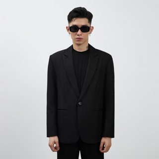 Áo Blazer Nam TARMOR Màu Đen Một Cúc Single-Breasted Blazer With Peak Lapel
