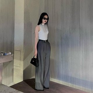 Quần tây nữ Xịn Store quần kẻ sọc chất dày dặn 13122302
