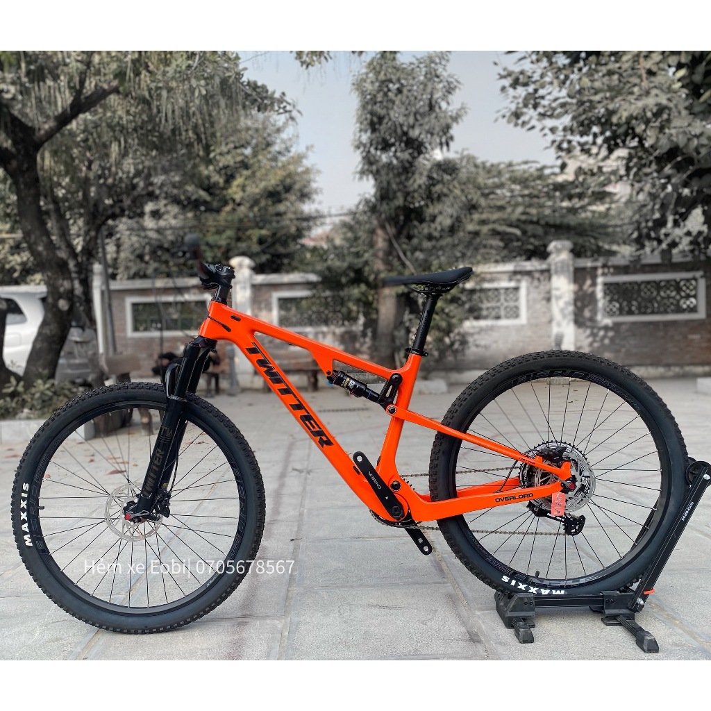 Xe Đạp Địa Hình TWITTER OVERLORD | Sườn Carbon, Có 2 Phuộc Nhún, Phanh Dấu Shimano, Groupset Shimano m6100