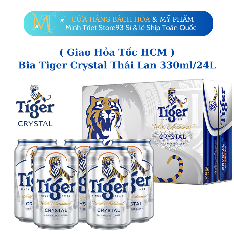(Giao Hỏa Tốc HCM) Bia Tiger Crystal Thái Lan 330ml/ thùng 24L Date Mới