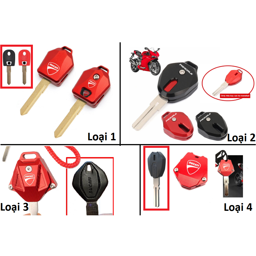 Ốp chìa khóa CNC Cho Ducati Cover Case  Monster 1098 1198, Hyperstrada, Hypermotard, Scambler, V4/V4StreetfighKey