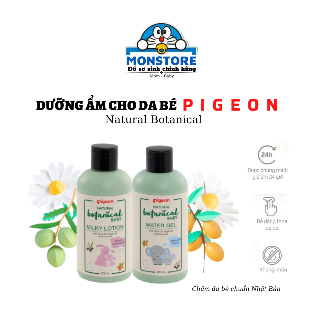 Sữa dưỡng ẩm cho da bé Natural Botanical Pigeon Ban ngày và Ban đêm. DT 200ml