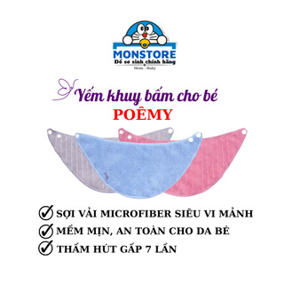 Khăn yếm tam giác khuy bấm POÊMY cho bé 0-18 tháng, siêu mềm mịn và thấm hút. KT 37x18cm