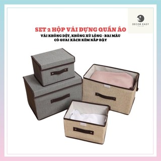 Set 2 Hộp Vải Đa Năng - Hộp Vải Dùng Đựng Quần Áo Cực Tiện Lợi