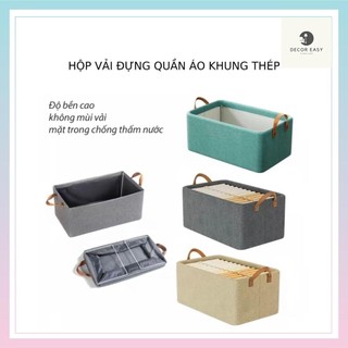 Hộp Vải Đựng Quần Áo DECOR EASY Giỏ Đựng Đồ Khung Sắt Trượt Dễ Dàng Sử Dụng